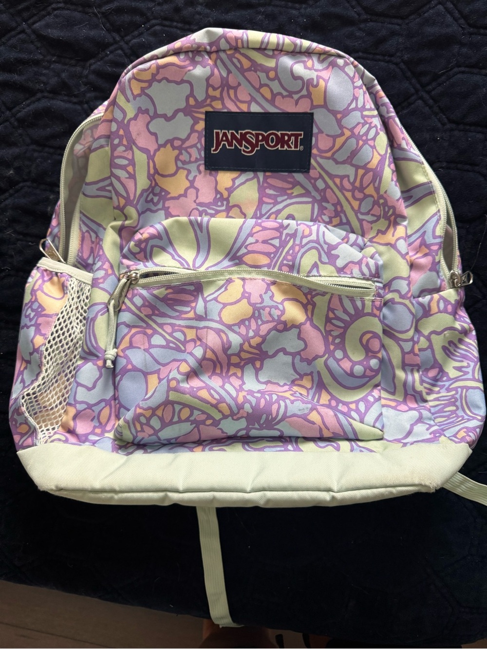 Jansport Lavender & Pink Floral Pattern Backpack